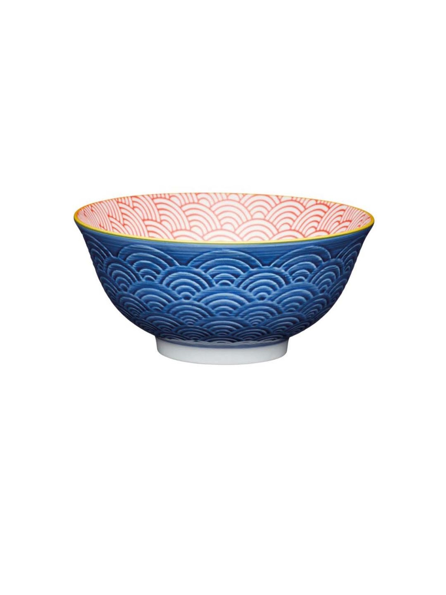 KitchenCraft Arched Blue & Pink Stoneware 15.7 cm Bowl