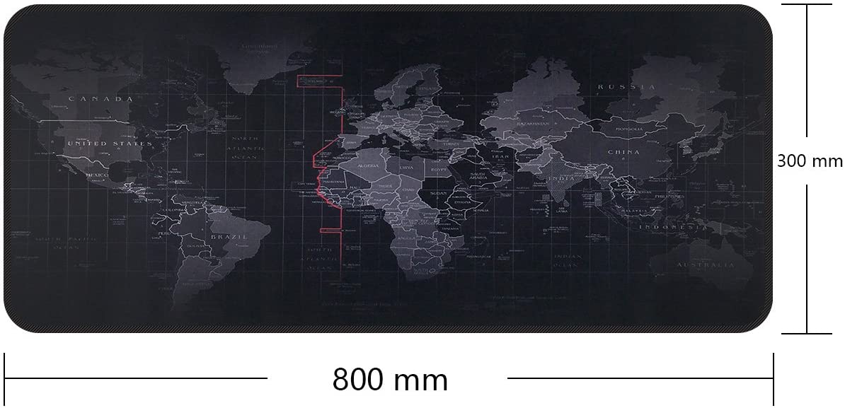 RGB Gaming Mouse Pad - Large Led Keyboard Pad, Mouse Mat with HD Map, Smoothly Waterproof Surface, Non-Slip Rubber Base, 31.5"X 11.8" & 14 Light Modes