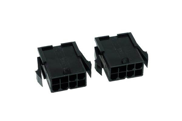 Phobya VGA Power Connector 8 Pin, Female, 2 pcs, Black, 2-pack