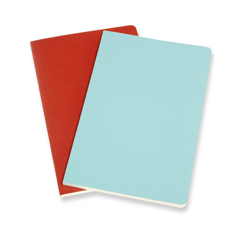 Moleskine Narrow Rule Notebook 8.25"x5" Volant Coral & Aqua