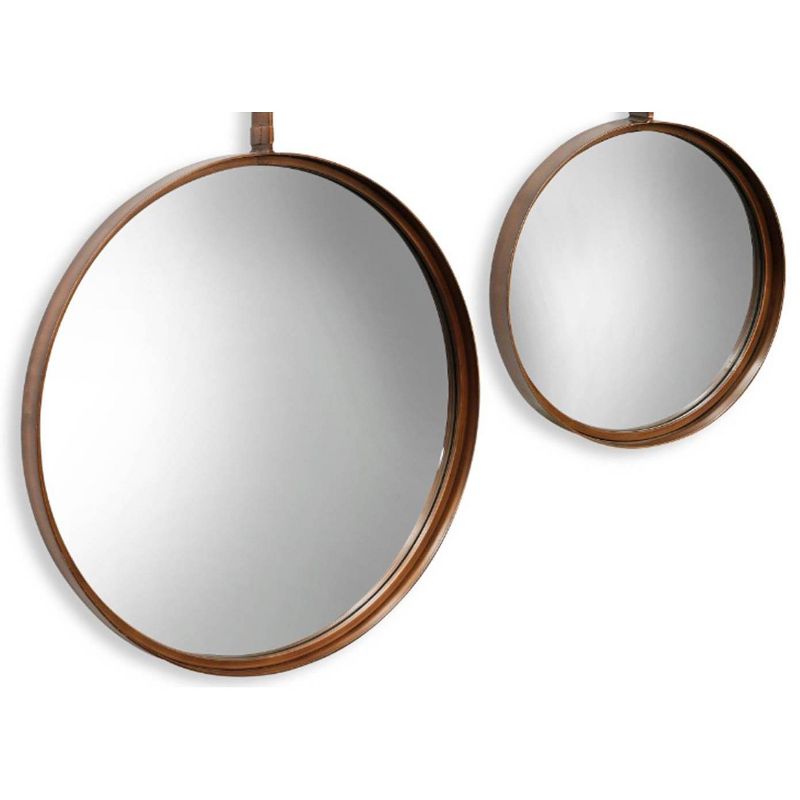 Set of 2 Round Metal Wall Mirrors Bronze - StyleCraft