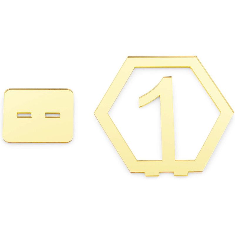 Hexagon Acrylic Table Numbers 1-10 (3.5 x 4 in)