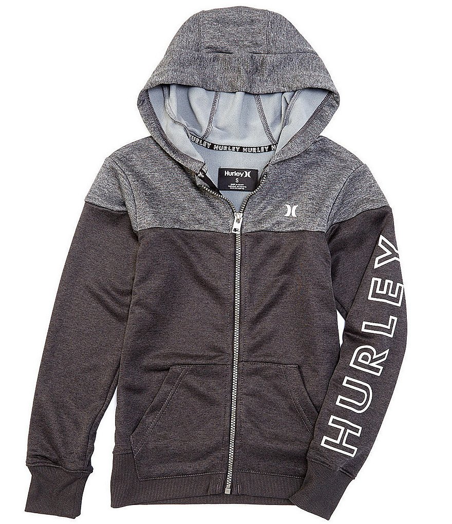 Guess Big Boys 8-16 Long-Sleeve Guess Logo Color-Block Fleece Pull-Over Hoodie
