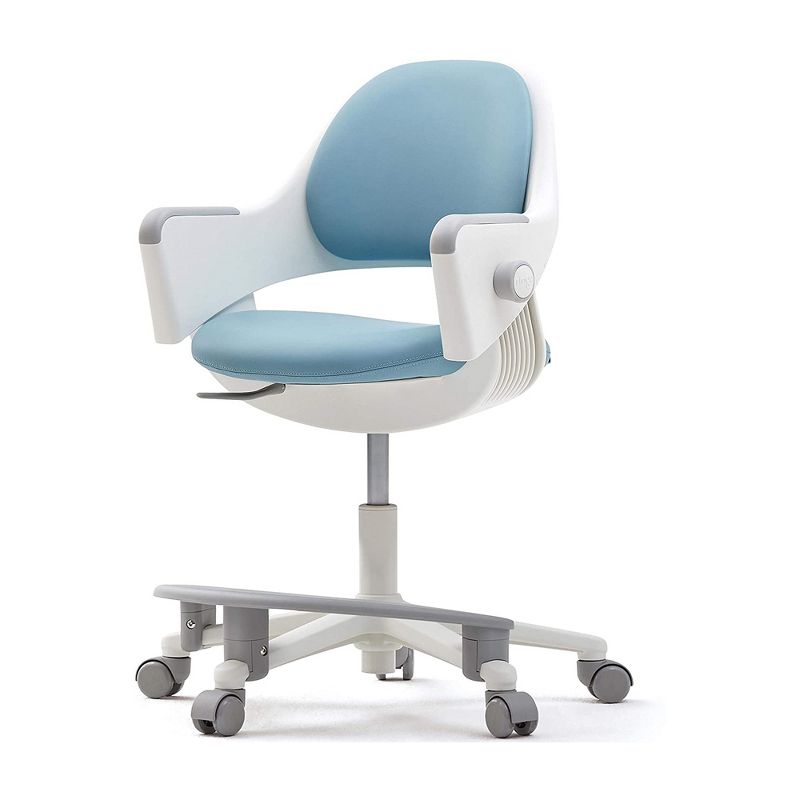 SIDIZ Ringo Swivel Series Height and Depth Adjustable Kid Desk Chair with Sit Brake Casters and Footrest for Ultimate Posture Support, Blue