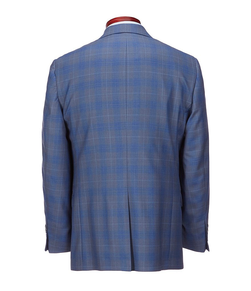 Hart Schaffner Marx Classic Fit Blue Tonal Plaid Wool Sportcoat