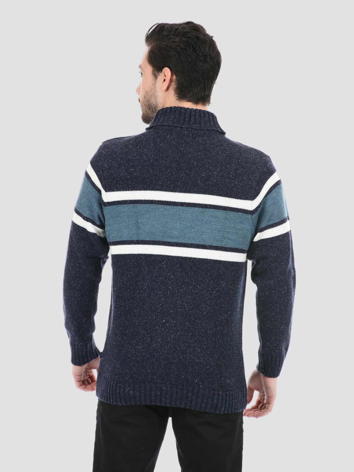London Fog Dark Blue Striped Sweater
