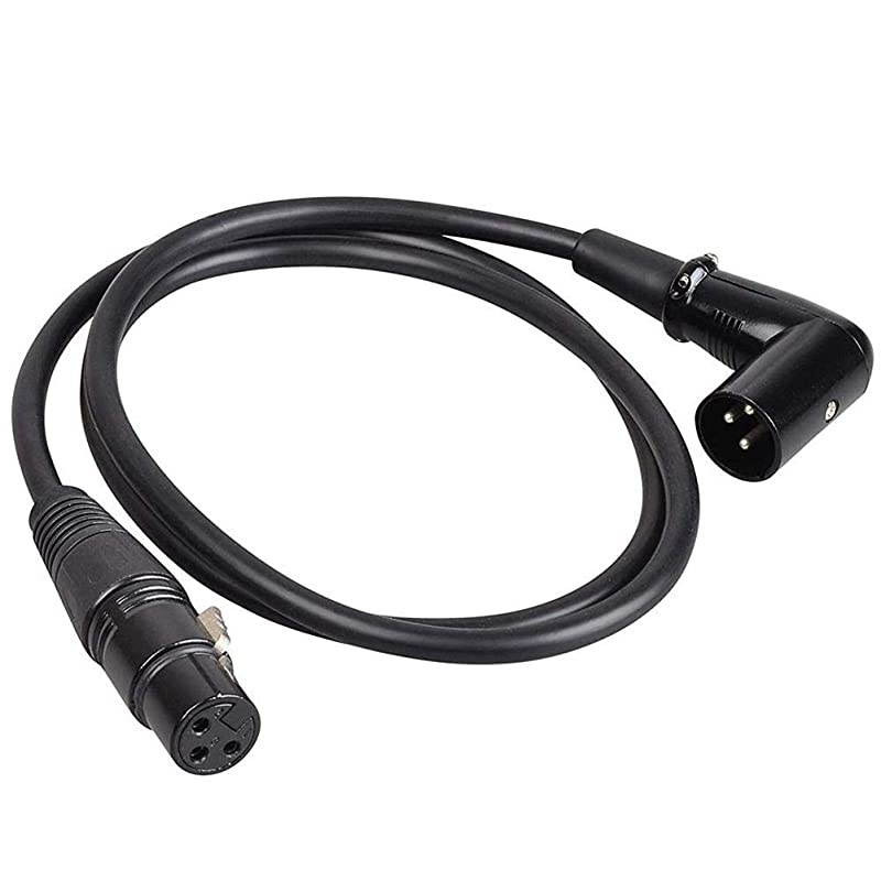 XLR Microphone Cable Right Angle Male to Female Balanced Cord