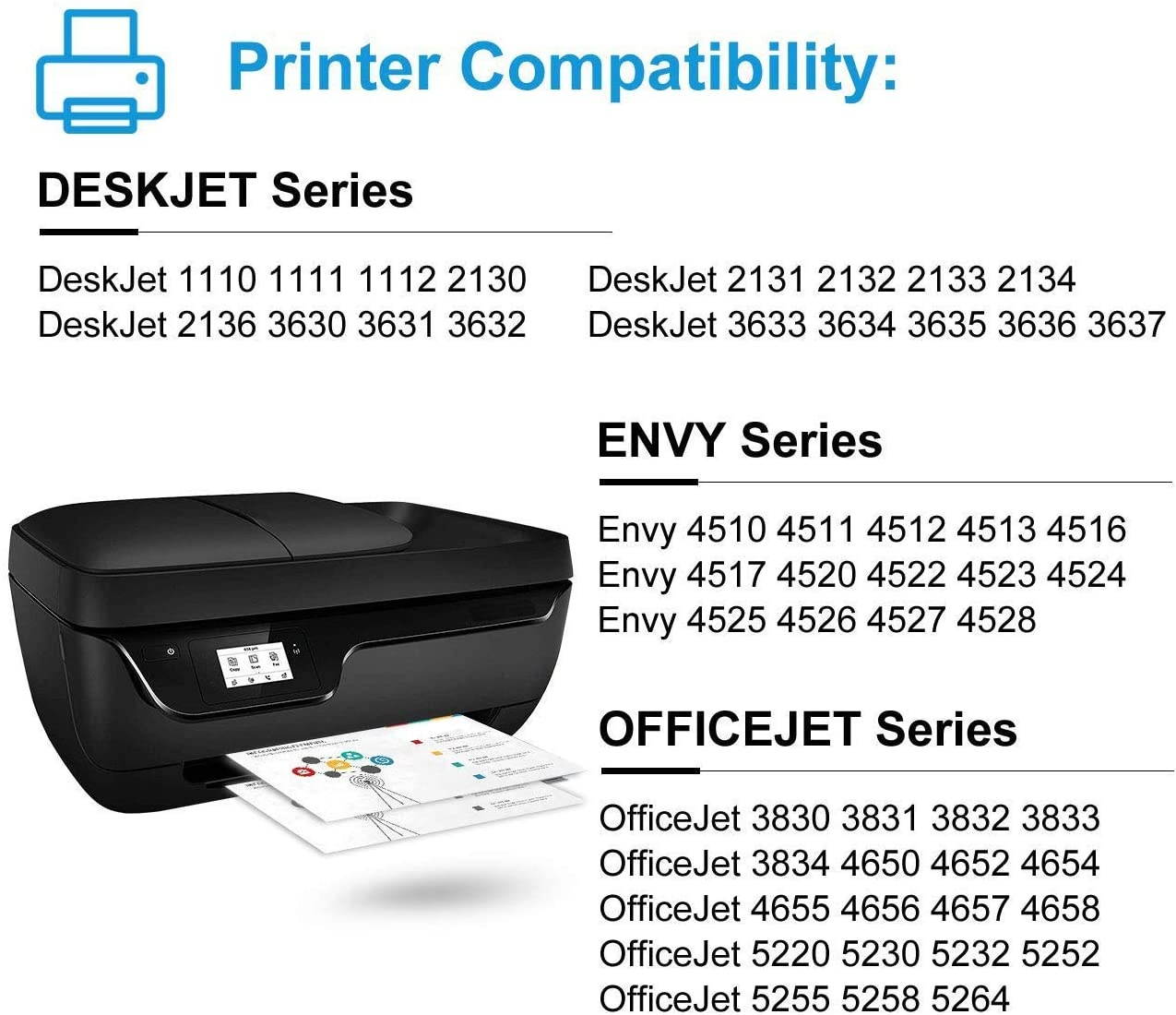 GREENCYCLE 3PK High Capacity 63XL 63 XL F6U63A Color Ink Cartridge Compatible for HP Deskjet 1112 2130 Printer,with Chip