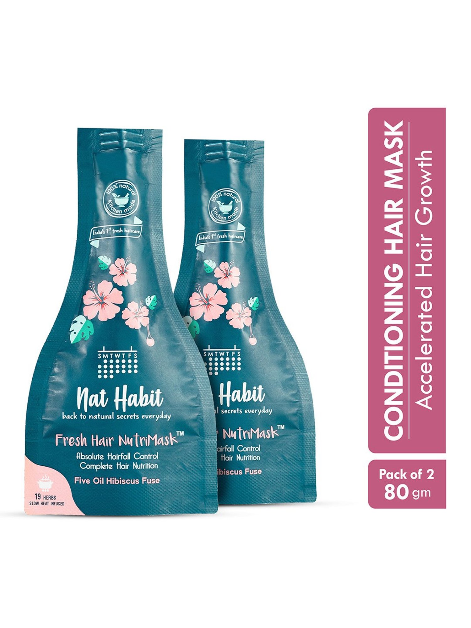Nat Habit Five Oil Hibiscus Fuse Fresh Hair Nutri Mask - Pack of 2