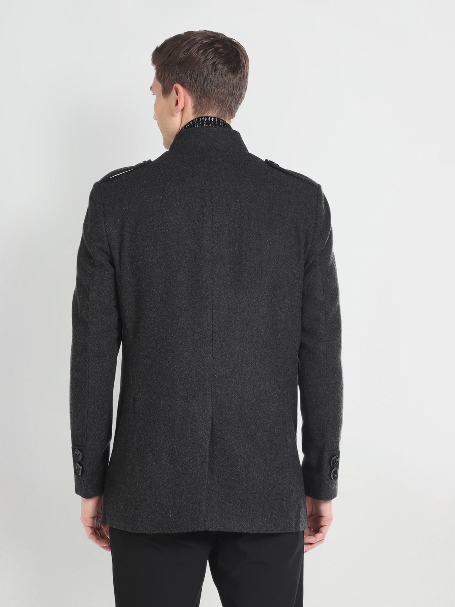 Arrow Sport Charcoal Regular Fit Overcoat
