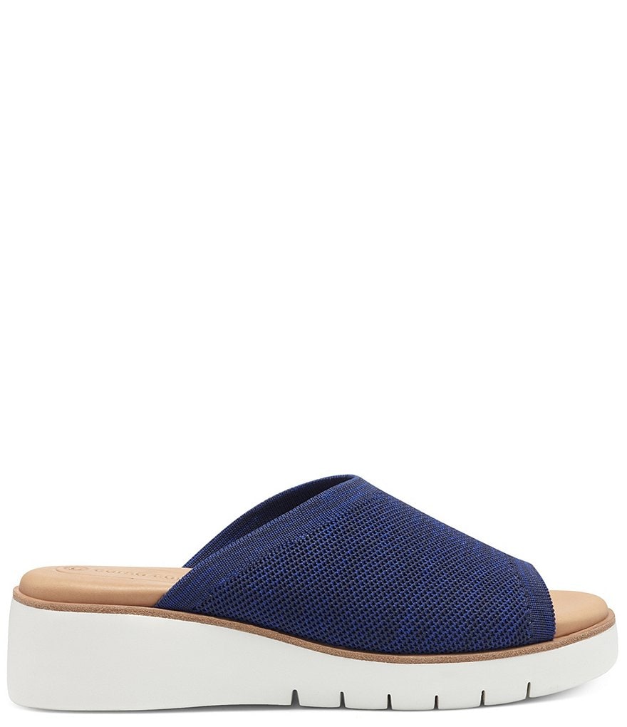 CC Corso Como Ditya Two-Tone Knit Slide Wedge Sandals