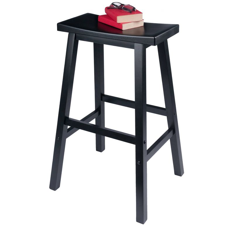 29" Satori Saddle Seat Barstool - Black - Winsome