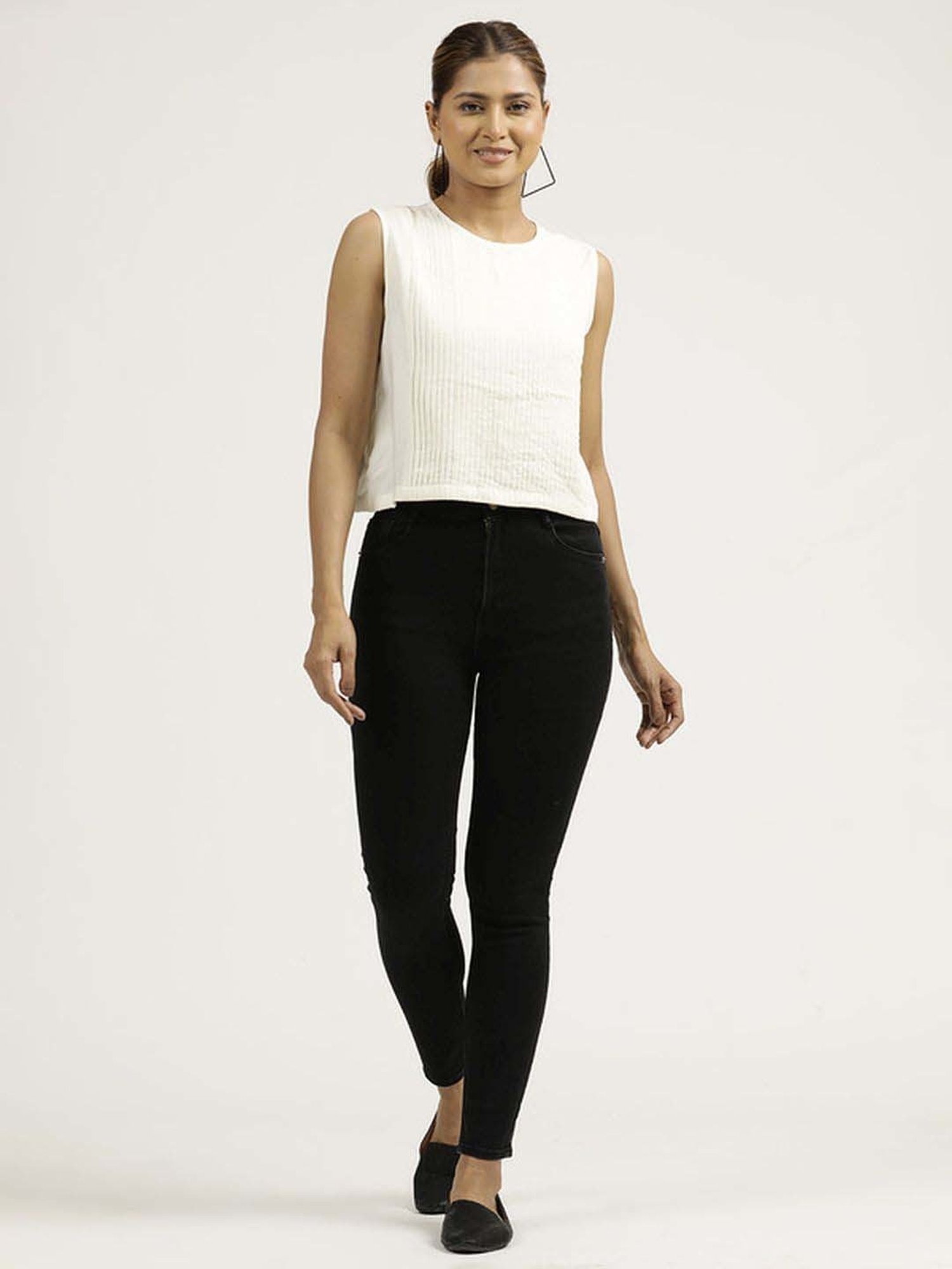 Jaipur Kurti White Relaxed Fit Top