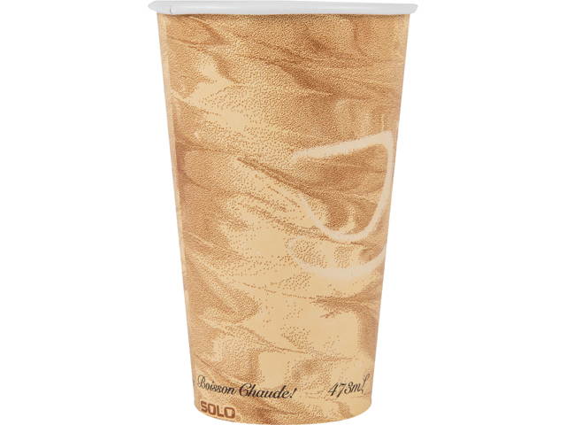 Solo Cup 316MS-0029 Mistique Hot Paper Cups, 16oz, Brown, 50/Sleeve, 20 Sleeves/Carton