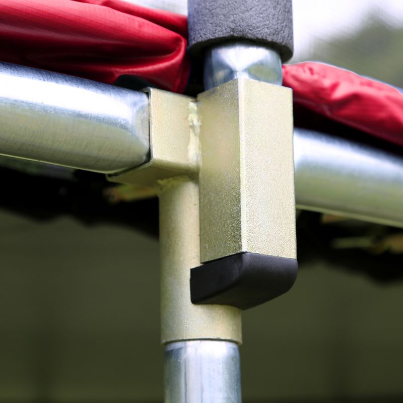 Skywalker Trampolines 15' Round Jump-N-Toss Trampoline with Enclosure - Red