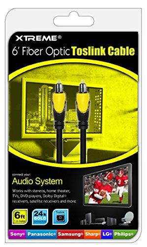 Xtreme 73506 6-Feet Fiber Optic Toslink Cable Connect Any Audio System to Your HDTV