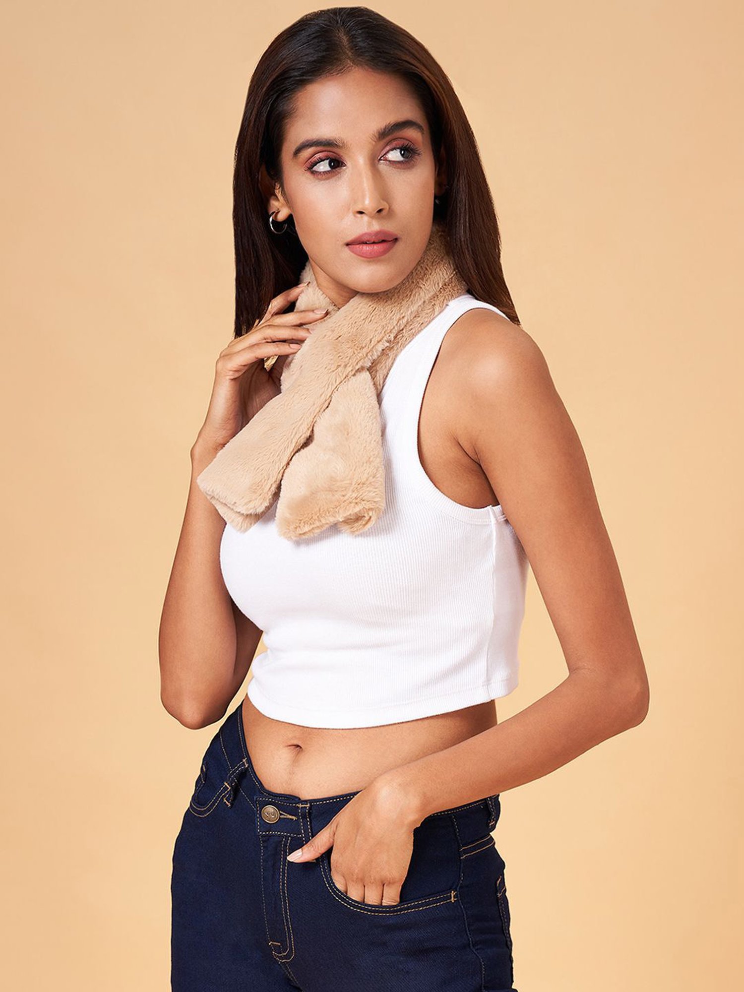 Aditi Wasan White Floral Stole