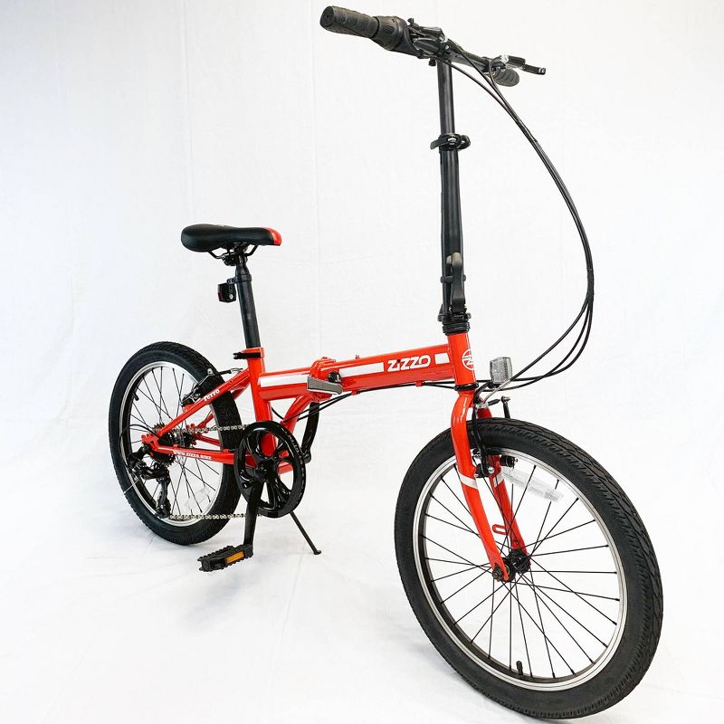 ZiZZO Ferro 7-Speed Steel 20" Folding Bike - Red