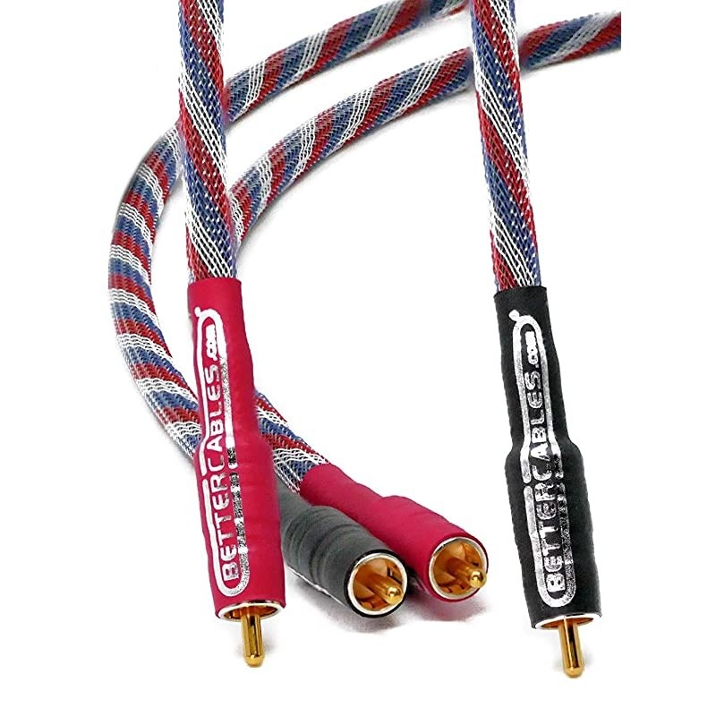 10 Feet  Silver Serpent Patriot Edition RedWhiteBlue RCA Audio Interconnect Cables Stereo Pair 2 Cables HighEnd HighPerformance Premium HiFi Audio