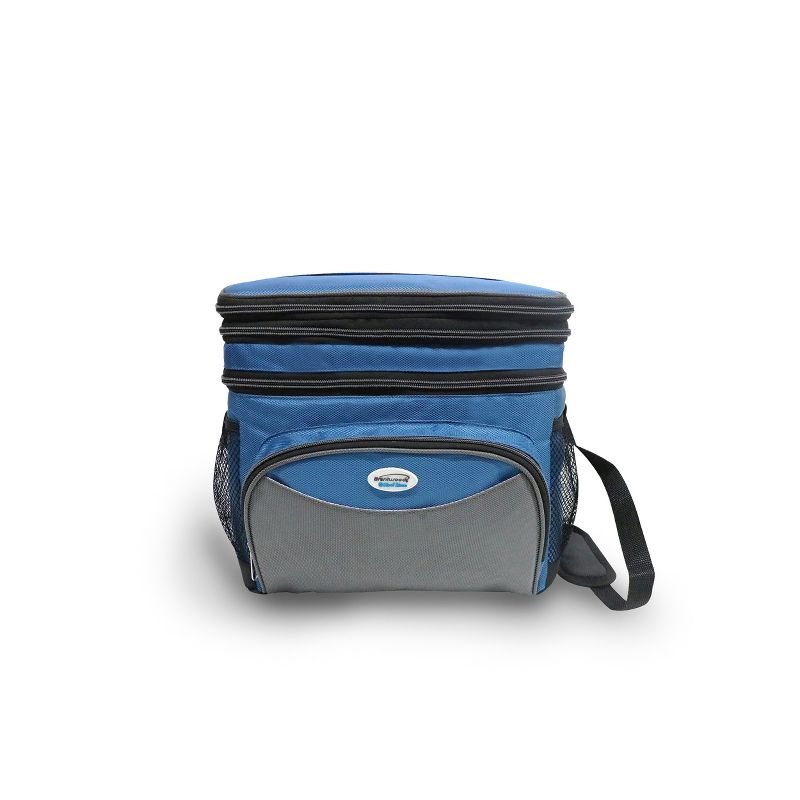 Brentwood Cooler Bag 6 Can w/ Hard Plastic Ice Bucket-BLUE