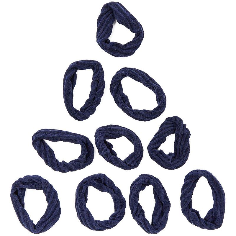 Juvale 100-Count Elastic Fabric Hair Ties 5.5" Dia, Soft and stretchy, 10 Colors