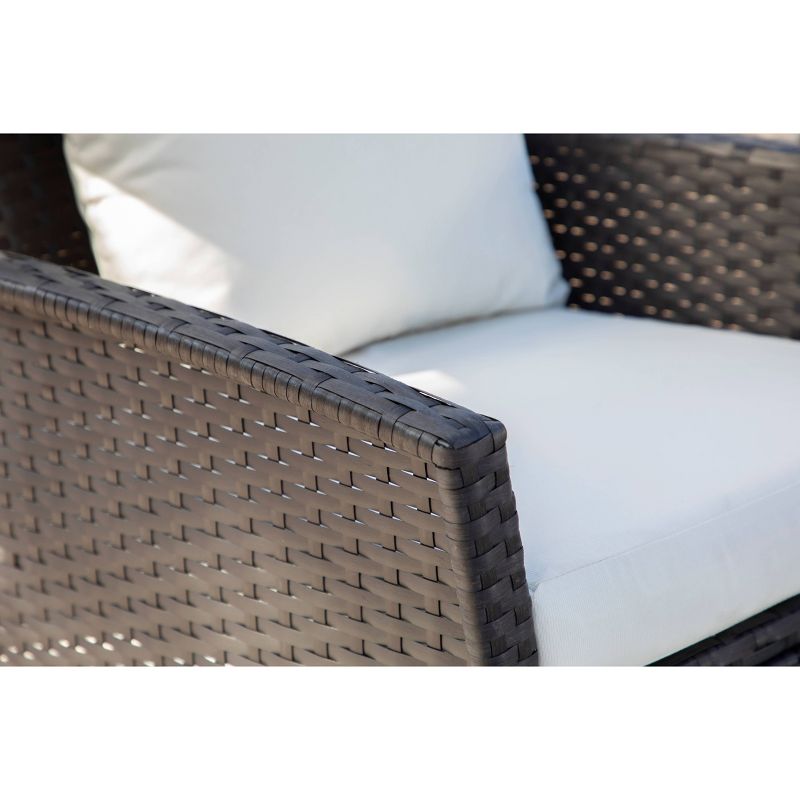 Malibu 3pc Outdoor Curved Wicker Bistro Set - Brown - Coaster