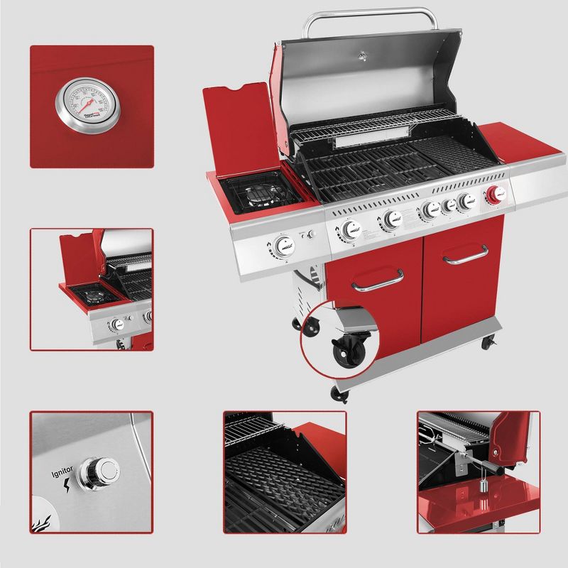 Royal Gourmet Deluxe 5-Burner Gas Grill GA5403R Red