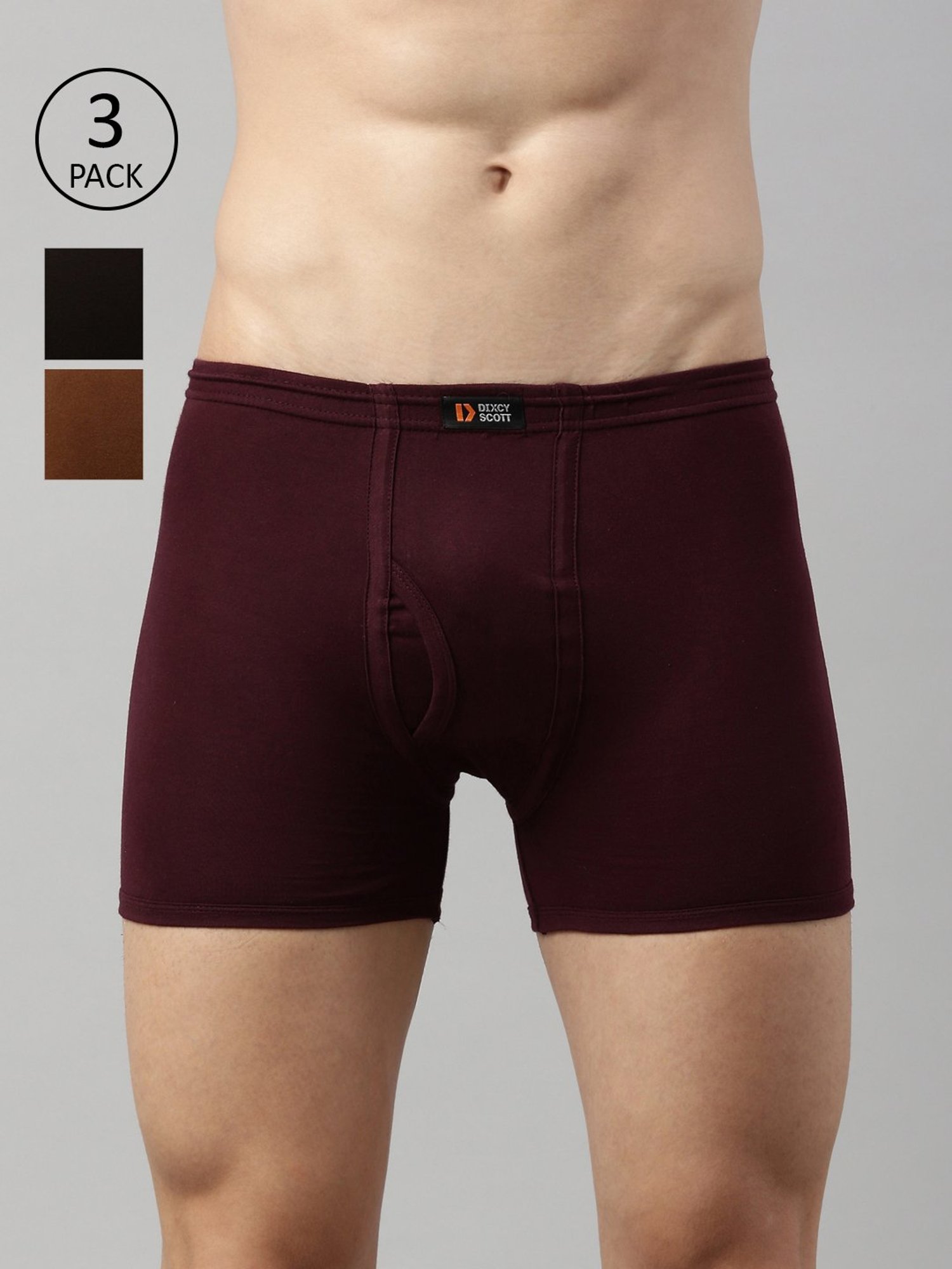 Dixcy Scott Originals Multicolour Regular Fit Trunks-Pack of 3