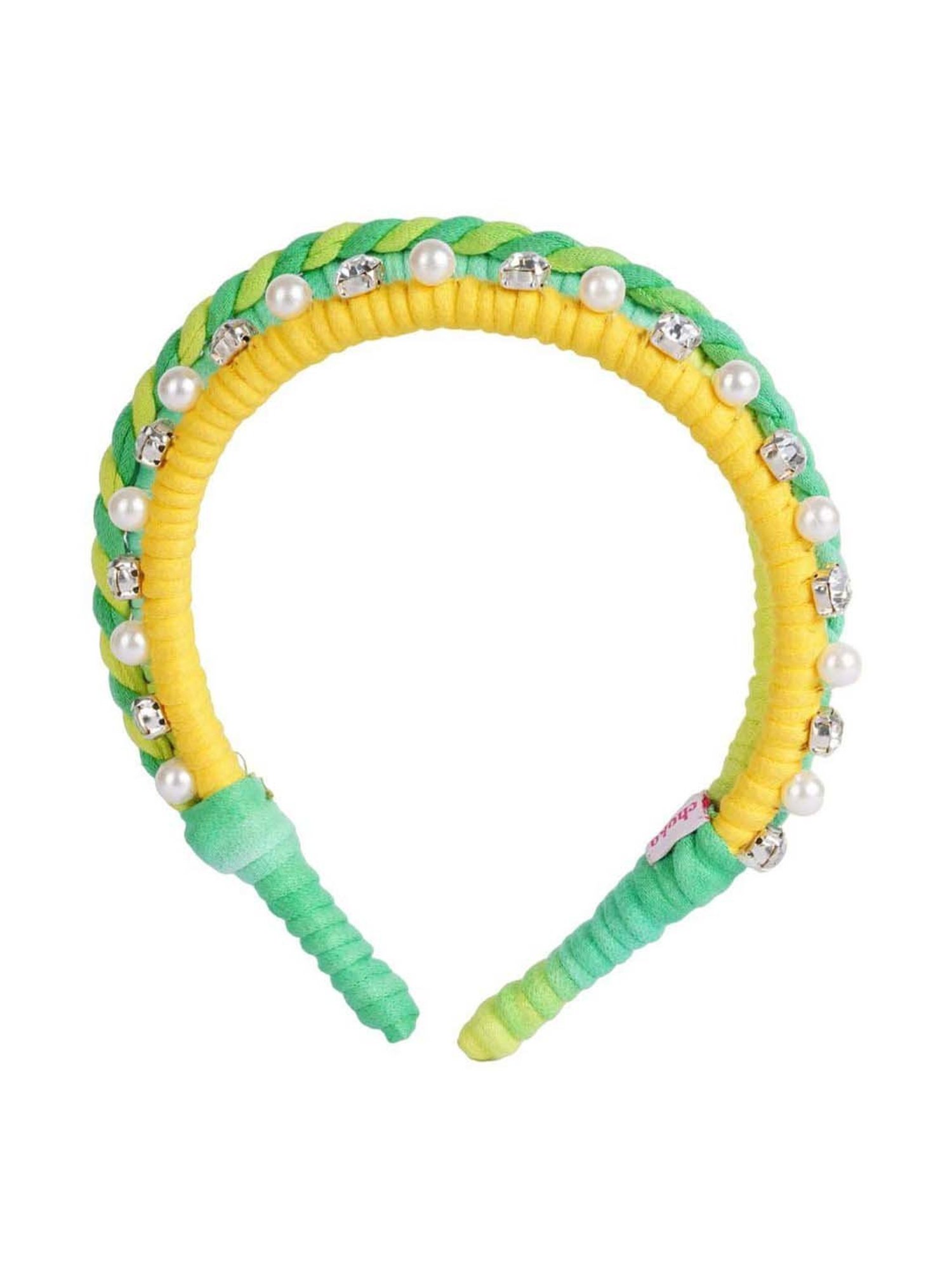 Choko Yellow Embellished Hair Band