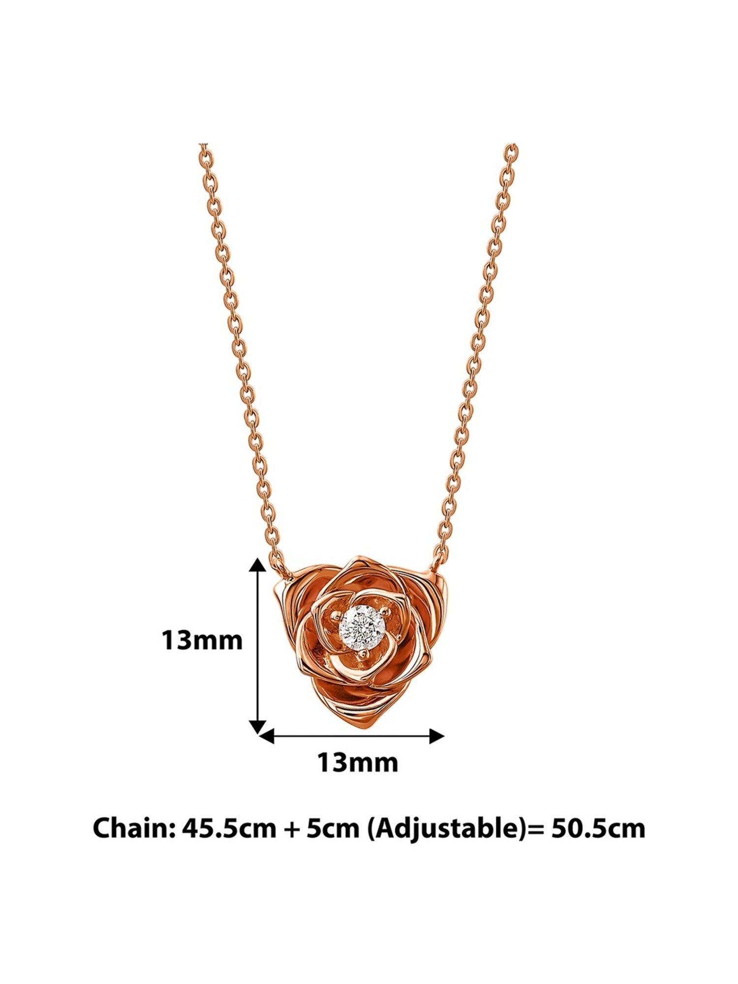 Silberry 92.5 Sterling Silver Rose Gold Rosetta Necklace