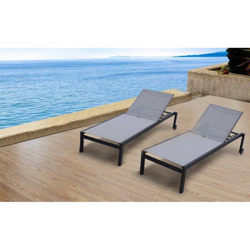 2pc Patio Chaise Lounges - Gray - Infinity