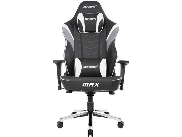 AKRacing Masters Series MAX PU Leather Gaming Chair, 4D Adjustable Armrests, 180 Degrees Recline - White (AK-MAX-WT)