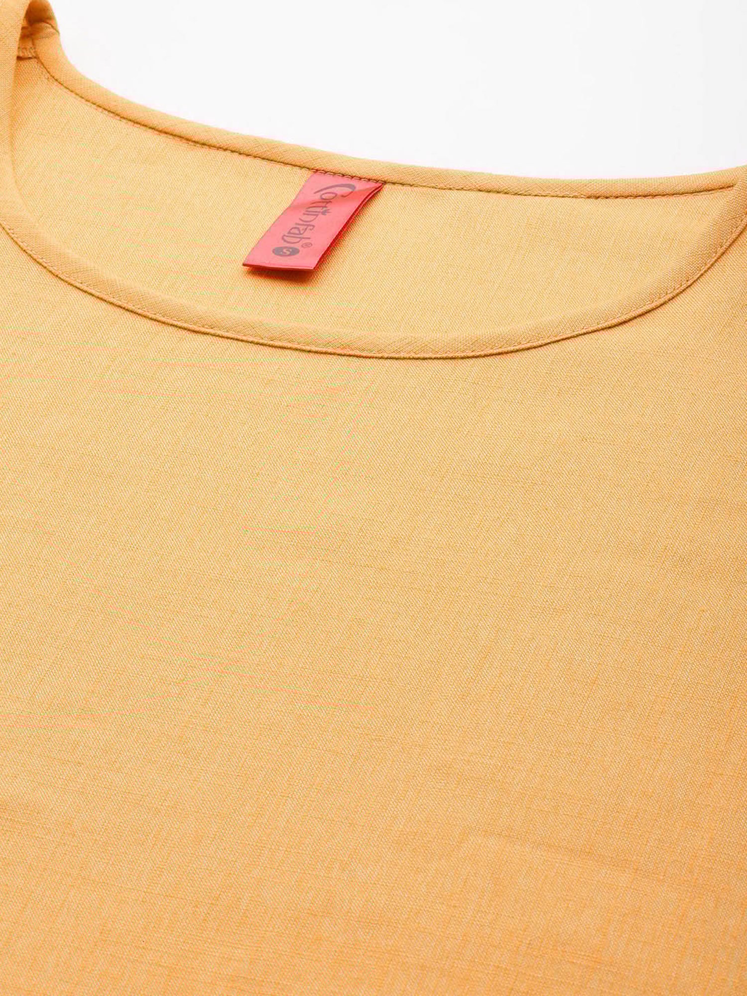 Cottinfab Light Orange Cotton Regular Fit Kaftan Top