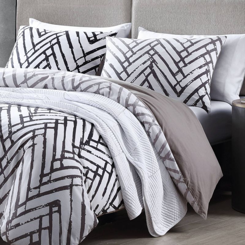 Full/Queen Balta Duvet Cover Set Brown - City Scene