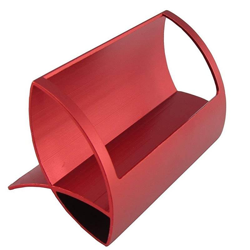Desktop InnovativeCreative Q Shape Stainless Steel Business Name Card Holder Red