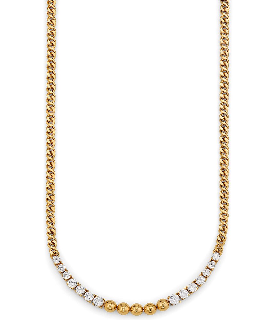 Nadri Rhinestone Chain Frontal Necklace