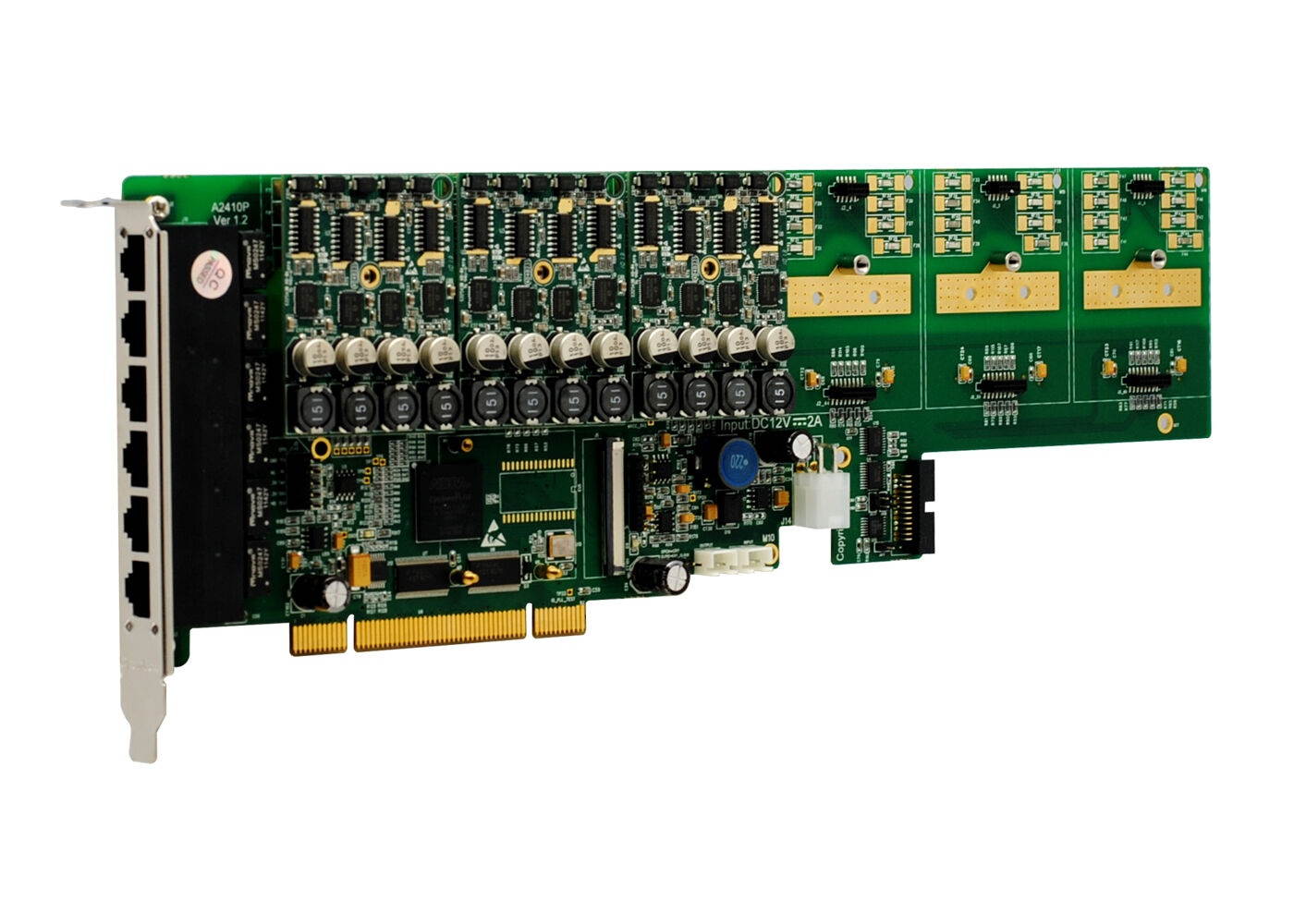 OpenVox A2410P30 24 Port Analog PCI Card Base Board + 3 FXS400 + 0 FXO400