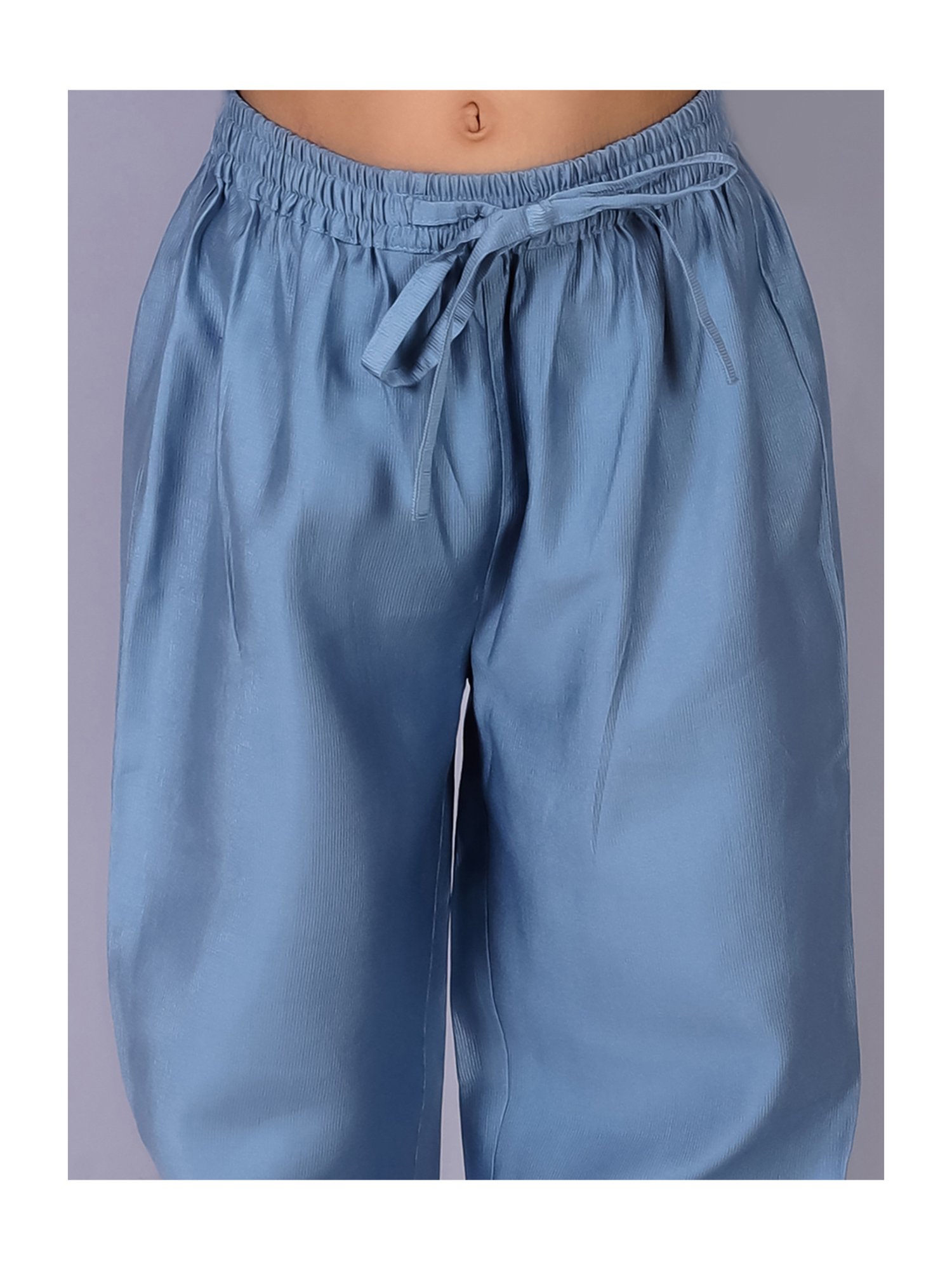 Lil Drama Kids Blue Embroidered Full Sleeves Kurta with Pants