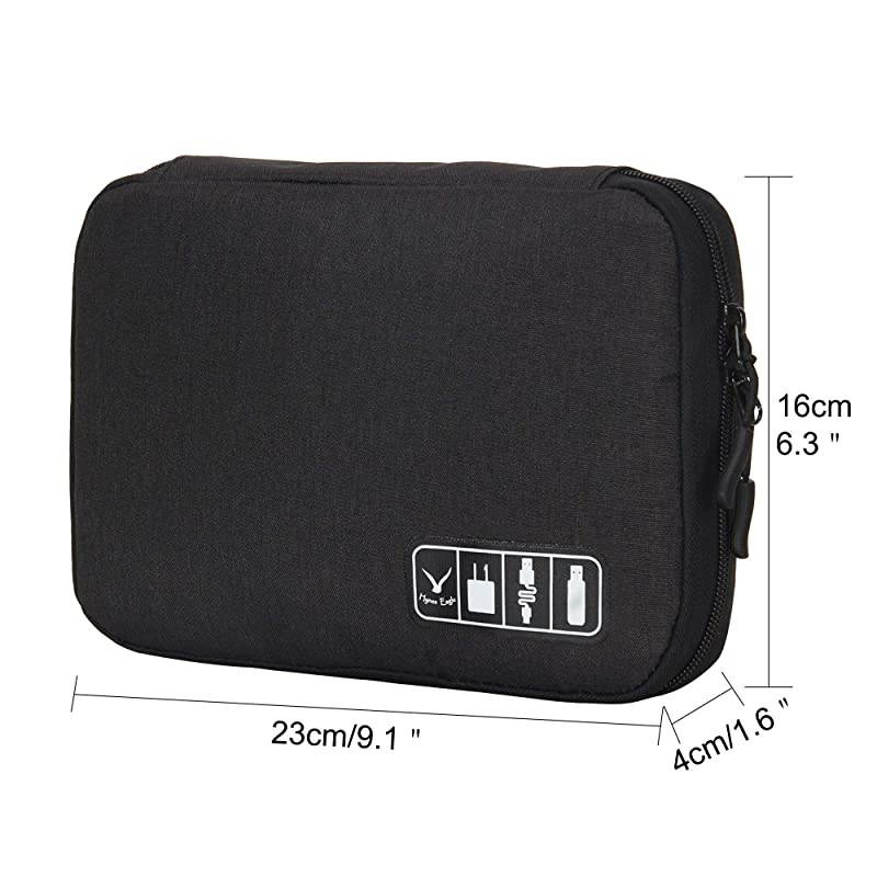 Travel Universal Cable Organizer Electronics Accessories Cases for Various USB Phone Charger and Cable Black