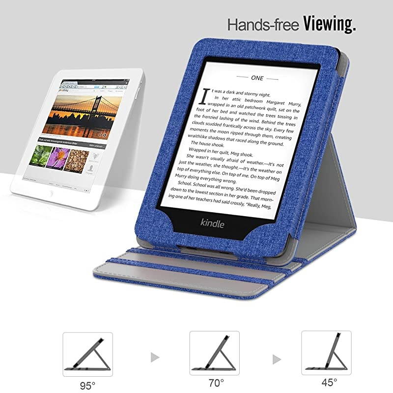 Case Fits Kindle Paperwhite (10th Generation, 2018 Releases), Premium Vertical Flip Cover with Auto Wake/Sleep Compatible for  Kindle Paperwhite 2018 E-Reader - Black