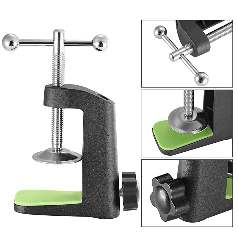 Heavy-duty Metal Table Mounting Clamp for Microphone Suspension Boom Scissor Arm Stand Holder with an Adjustable Positioning Screw, Fits up to 1.77Inches/ 4.5Centimeter Desktop Thickness-Black