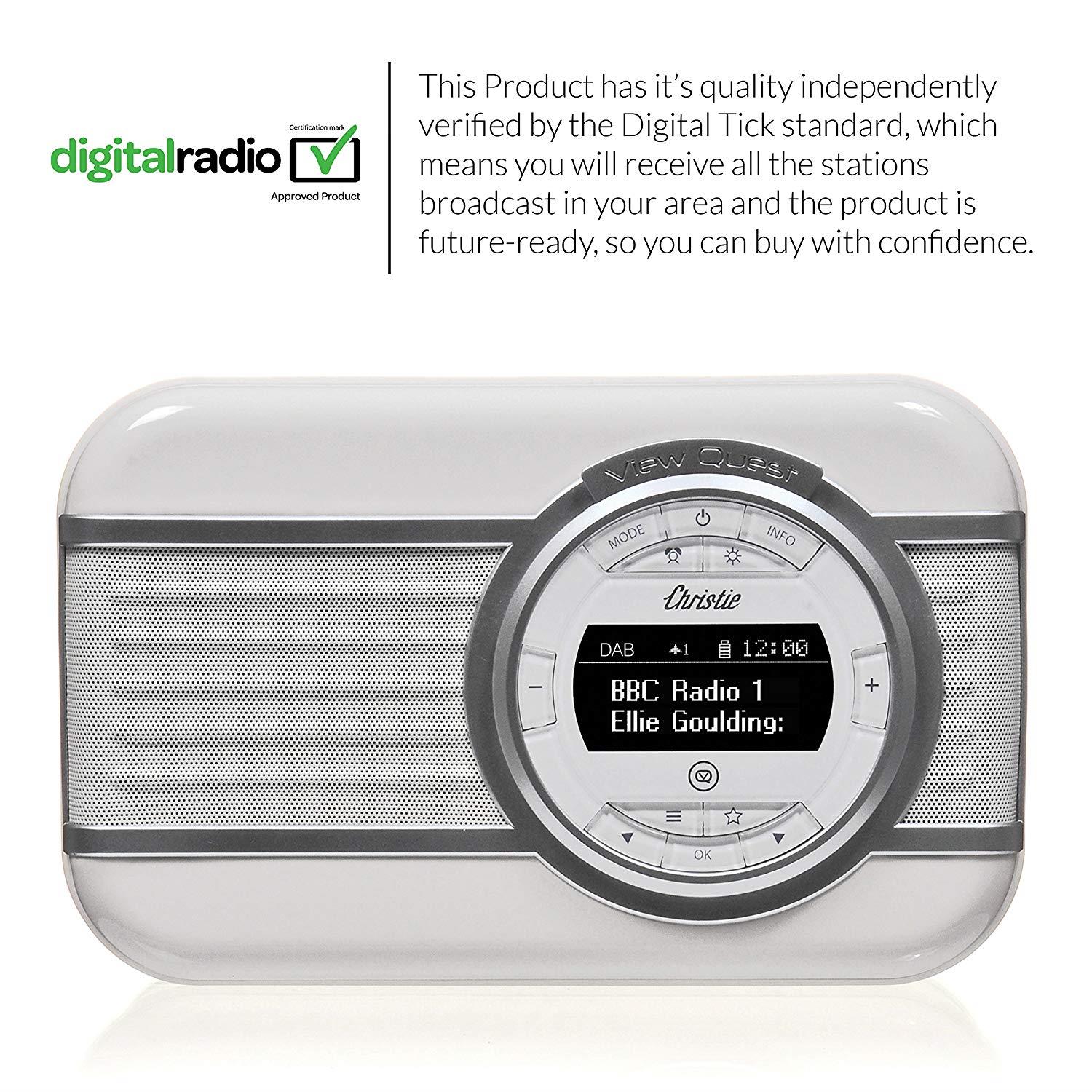 VQ Christie HD Digital Radio with FM, Bluetooth/NFC, Alarm Clock, Rotating Display & Enamel Fascia &ndash; Deep Purple