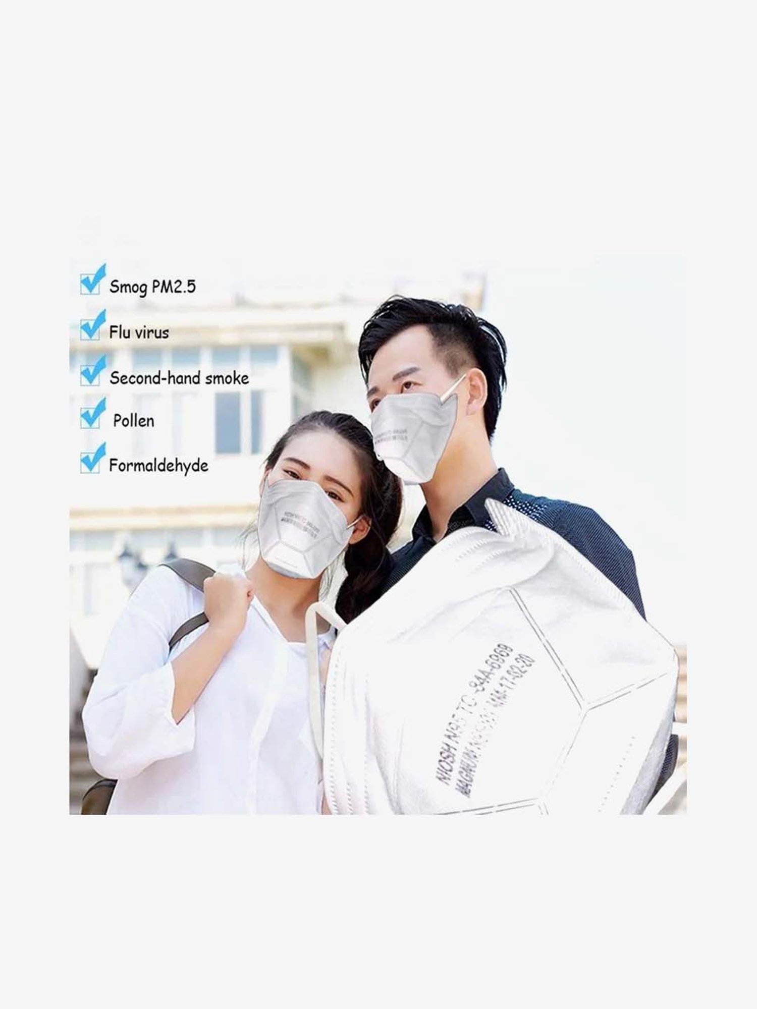 Magnum Flat Fold Duckbill NIOSH Certified N95 Mask (Pack of 10, White)