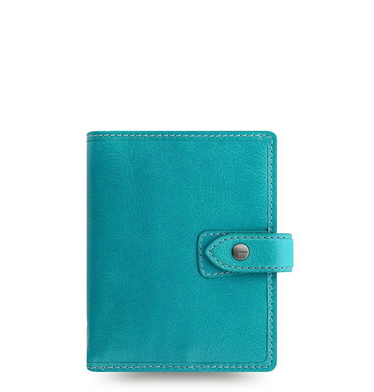 Filofax Pocket Size Malden Organizer- Kingfisher Blue Leather - New - 026065
