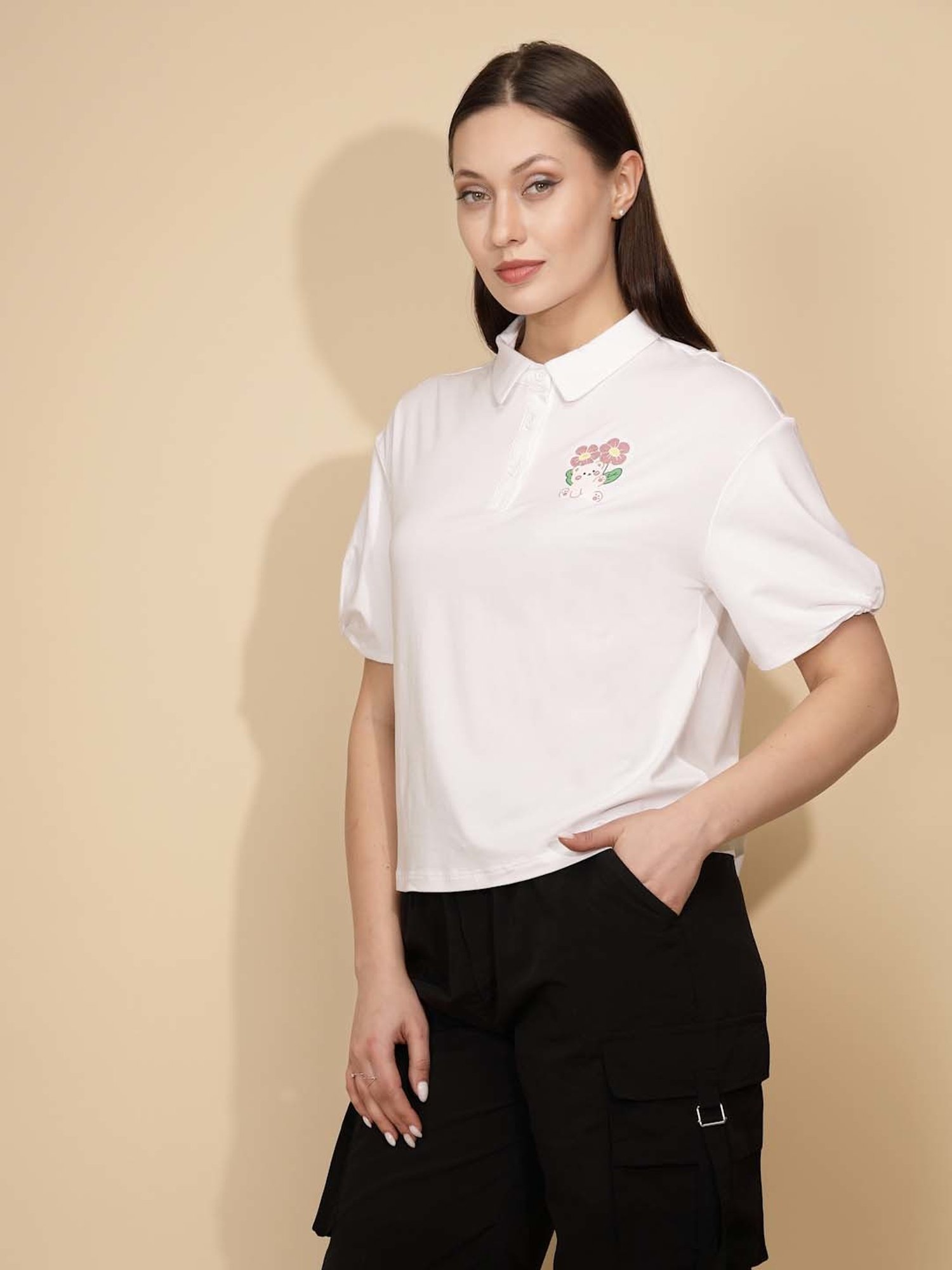 Global Republic White Graphic Print T-Shirt