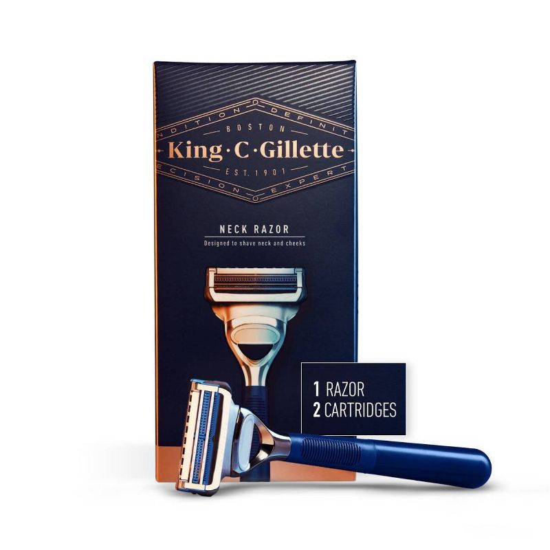 King C. Gillette Men's Neck Razor + 2 Blade Refills