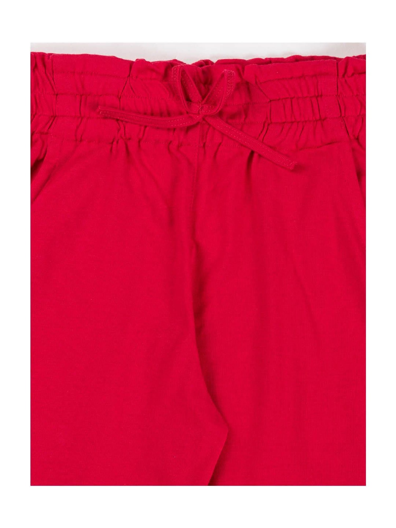 NINS MODA Girls Red Solid Capri