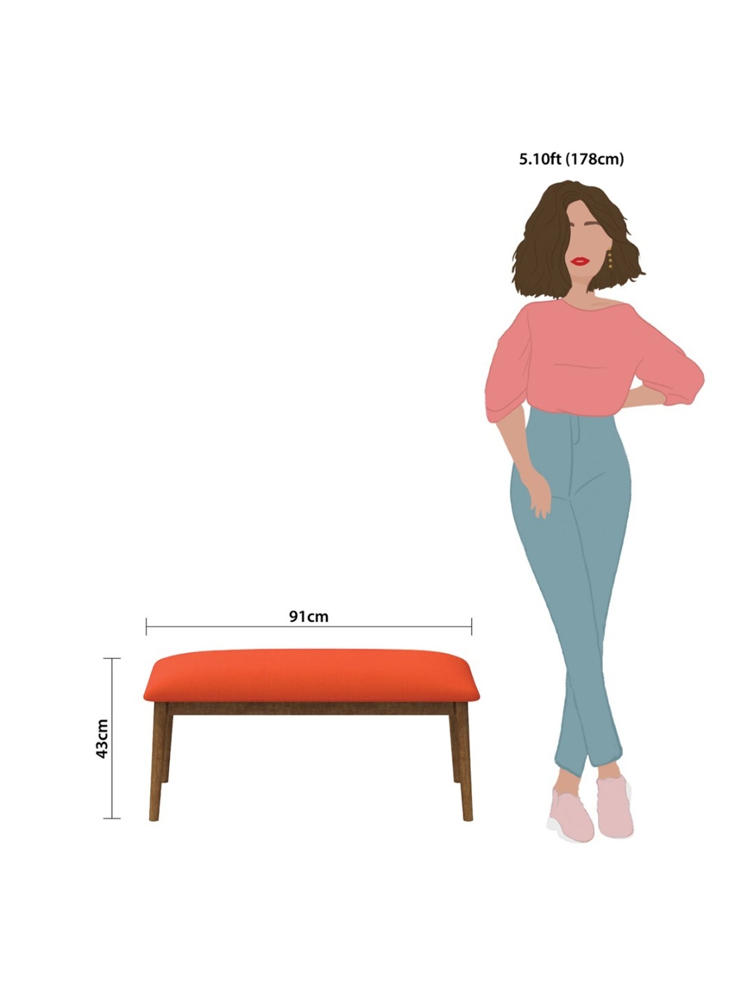 Chumbak Jodhpur Sailor Solid Blue Sheesham Wood Bench