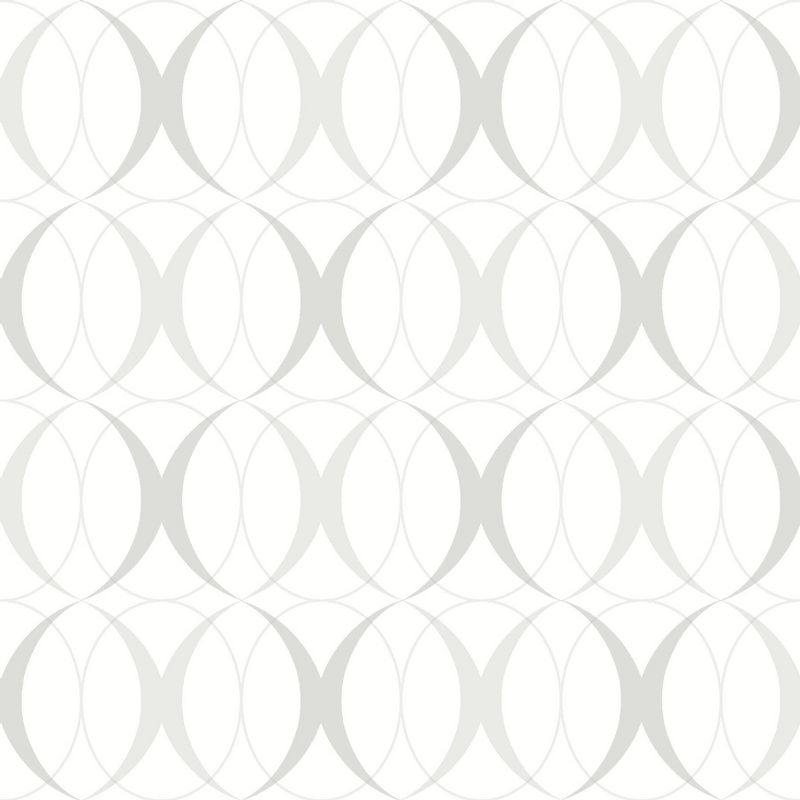 NuWallpaper Circulate Light Silver Peel & Stick Wallpaper