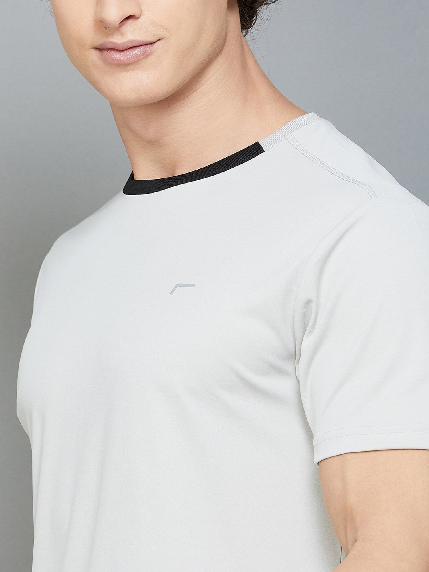 Fame Forever by Lifestyle Light Grey Regular Fit Sports T-Shirt